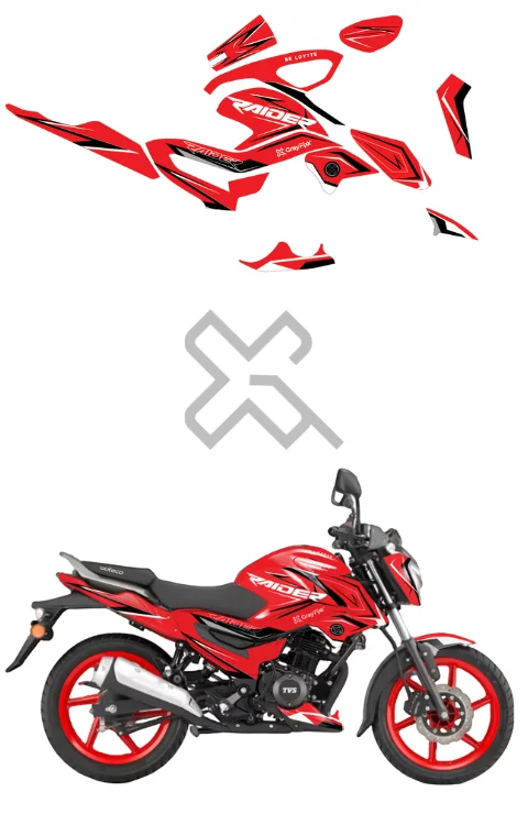 Skystrike Edition Full Body Sticker Compatible with Raider 125 | Raider 125 Sticker Made In Premium Gloss Vinyl With FPF (Fade Protection Film), Water proof, Precut Sticker, Pack Of 1